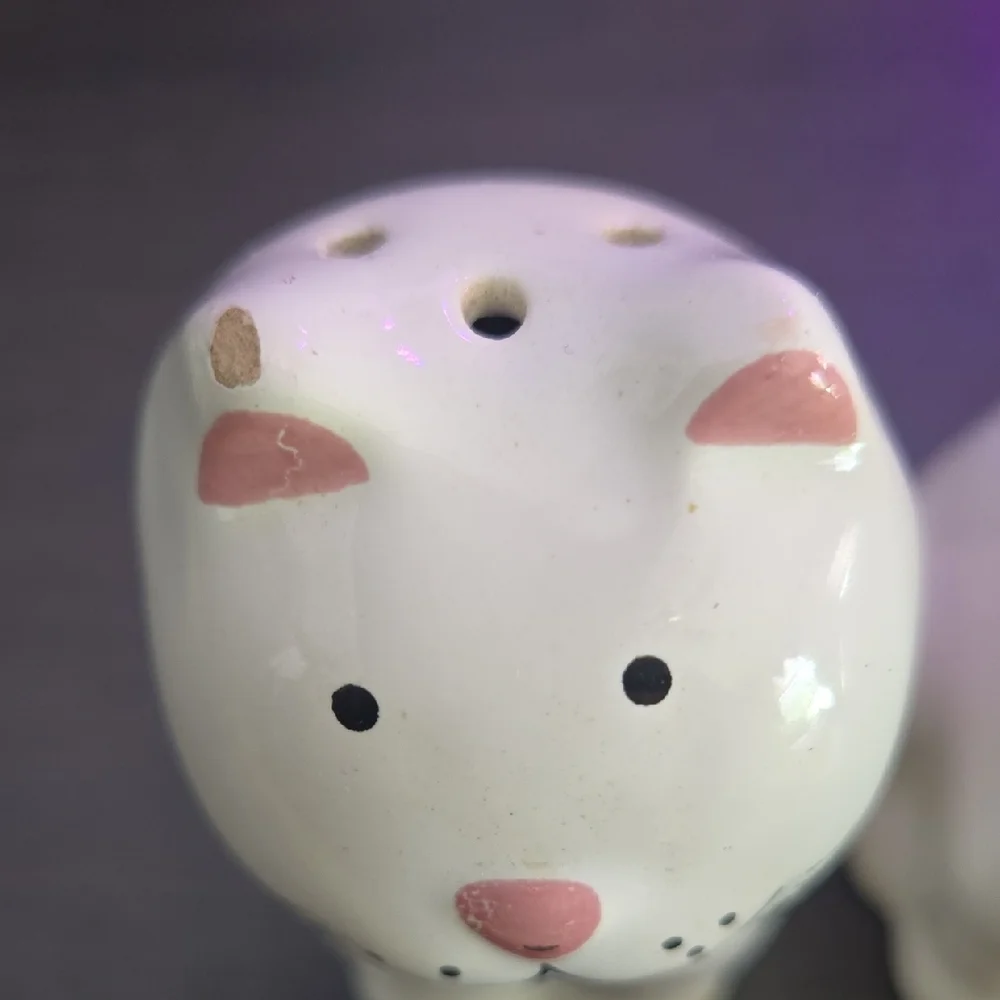 Ceramic Cozy Cats, Salt and pepper shaker and sponge holder.